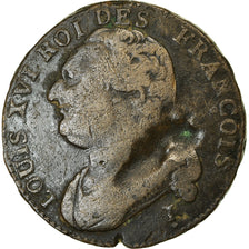 Coin, France, Louis XVI, 12 Deniers, 1792, Clermont-Ferrand, VF(20-25), Métal