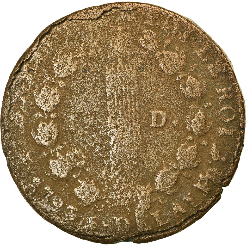 Coin, France, 12 deniers françois, 1793, Marseille, F(12-15), KM 600.11