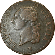 Munten, Frankrijk, Louis XVI, Sol ou sou, 1791, Limoges, FR, Koper