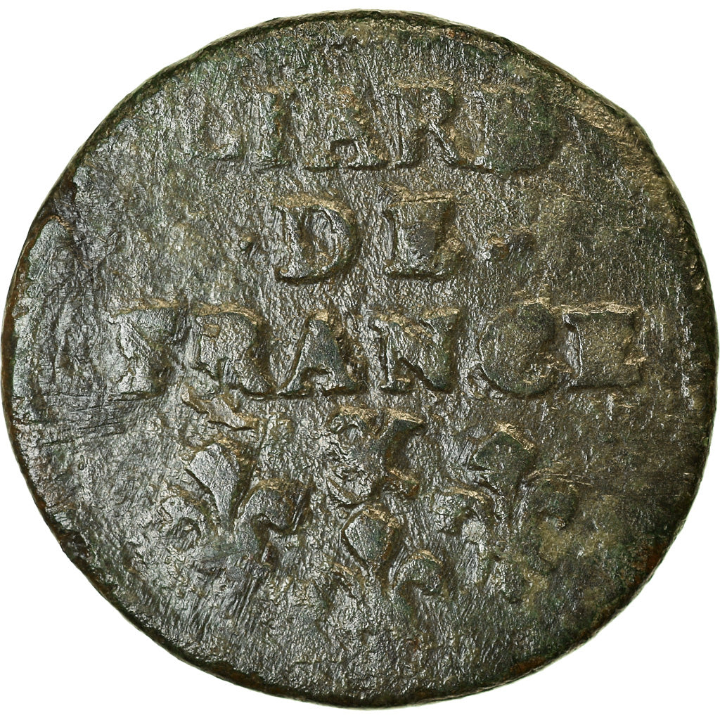 Moeda, França, Louis XIV, Liard de France au buste âgé, 1669 Aix, VF(25-25)