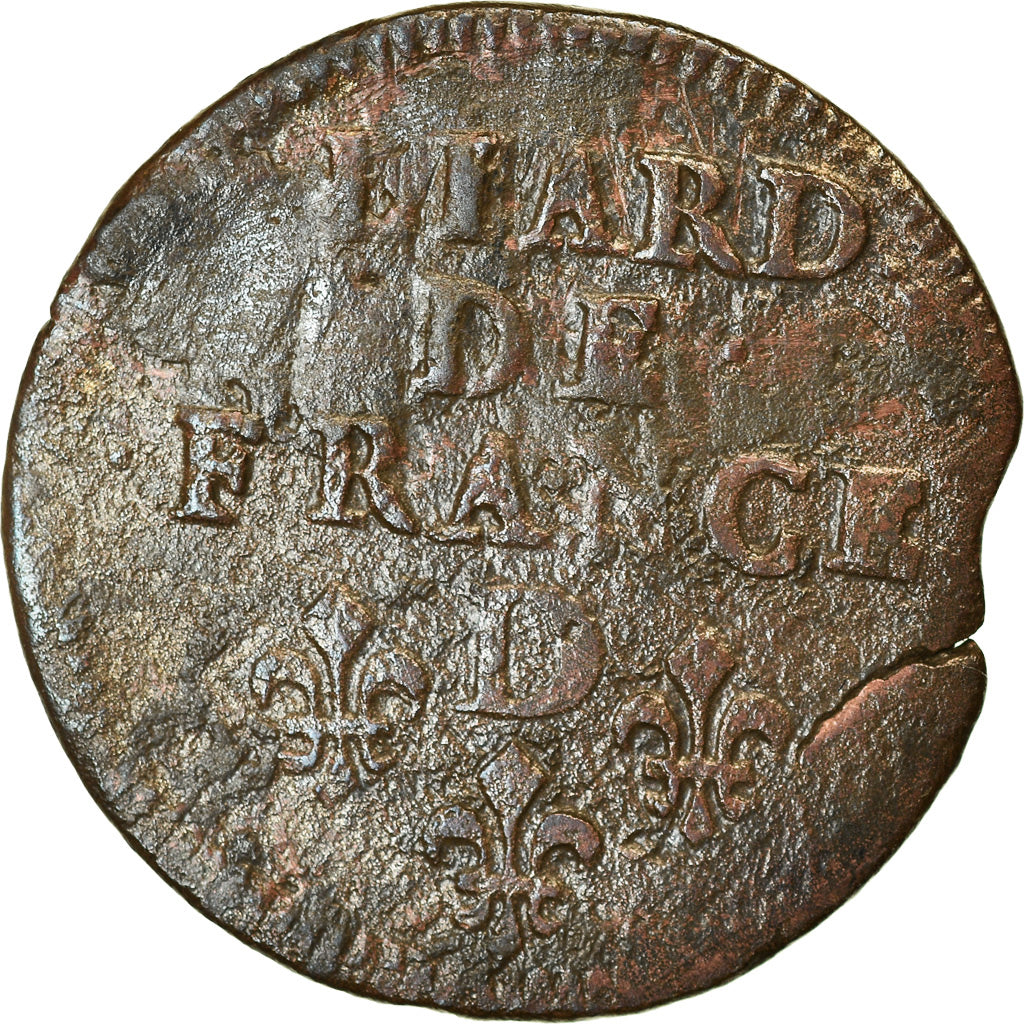 Moeda, França, Louis XIV, Liard, 1657, Vimy, VF(20-25), Cobre, Gadoury:80