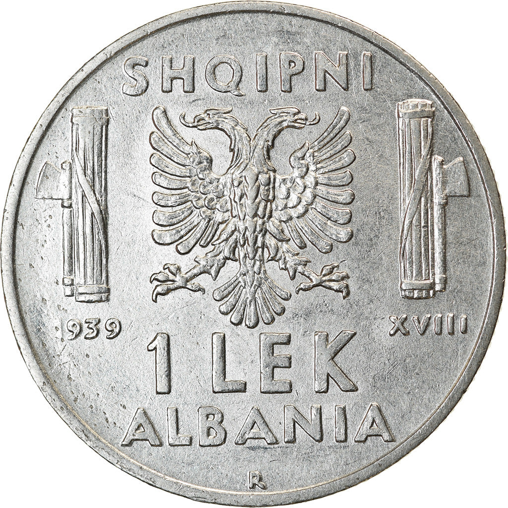 Monnaie, Albania, Vittorio Emanuele III, Lek, 1939, Rome, TTB+, Stainless Steel
