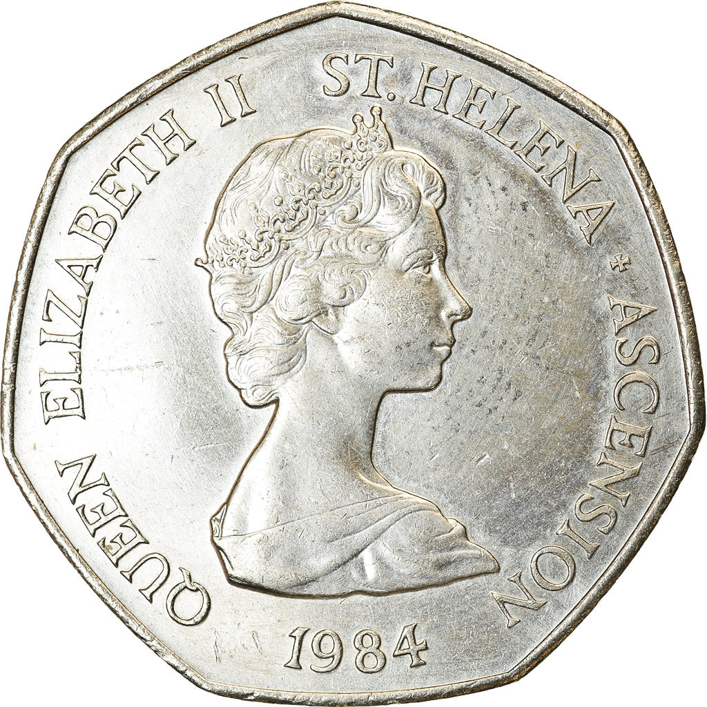 Coin, SAINT HELENA & ASCENSION, Elizabeth II, 50 Pence, 1984, AU(50-53)