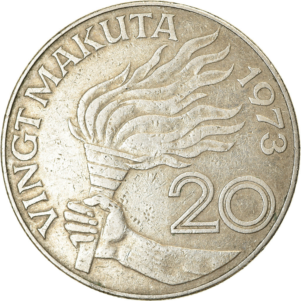 Coin, Zaire, 20 Makuta, 1973, EF(40-45), Copper-nickel, KM:8