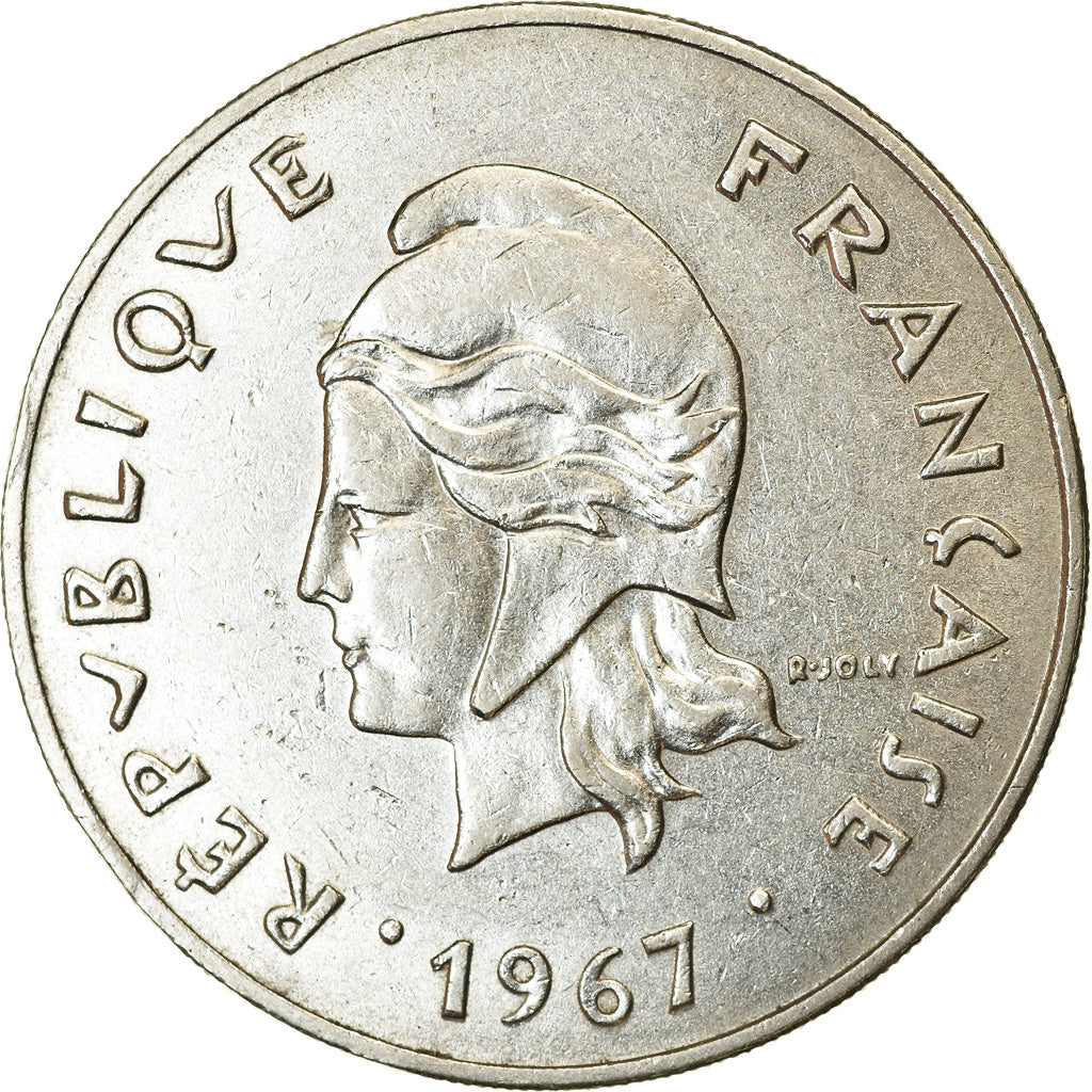 Coin, New Caledonia, 50 Francs, 1967, Paris, AU(50-53), Nickel, KM:7