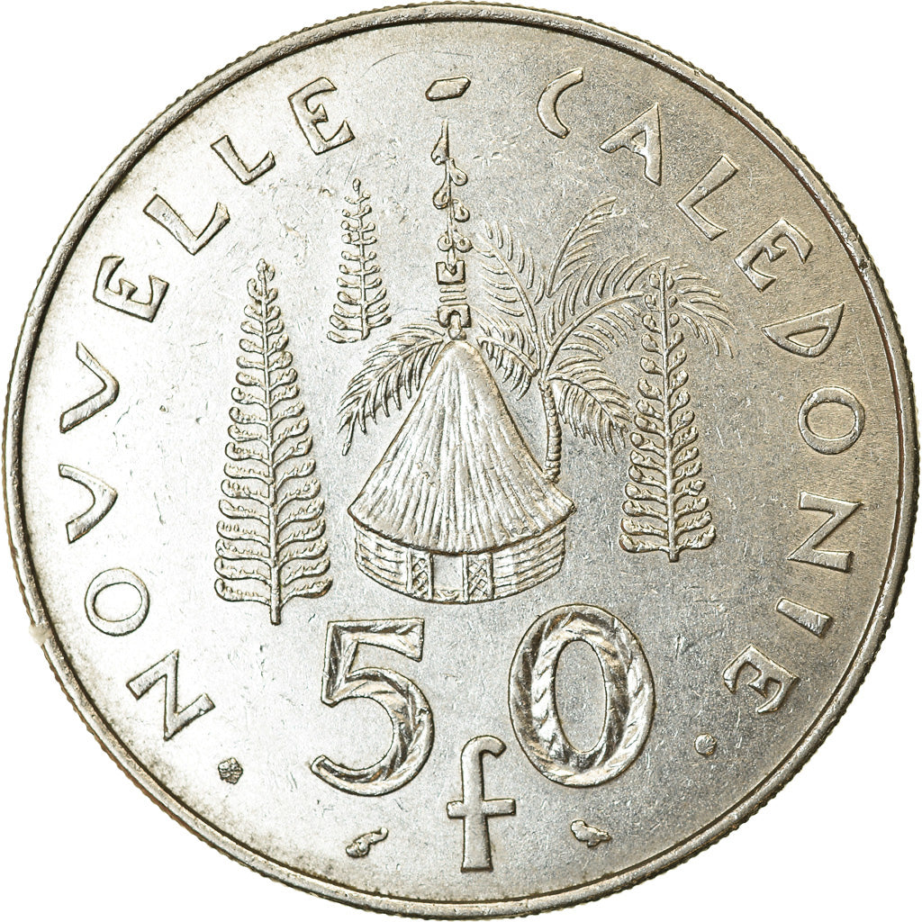 Coin, New Caledonia, 50 Francs, 1967, Paris, AU(50-53), Nickel, KM:7