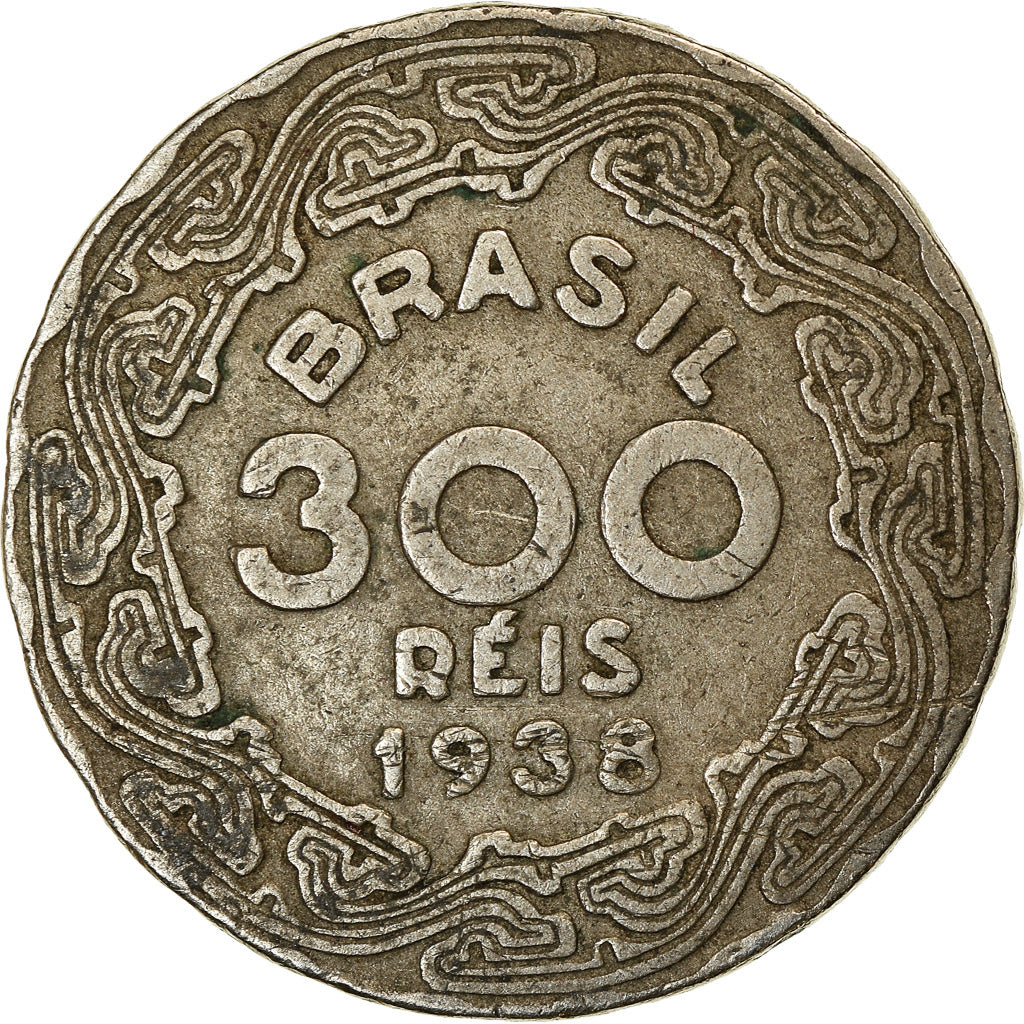 Moneda, Brasil, 300 Reis, 1938, MBC, Cobre - níquel, KM:546