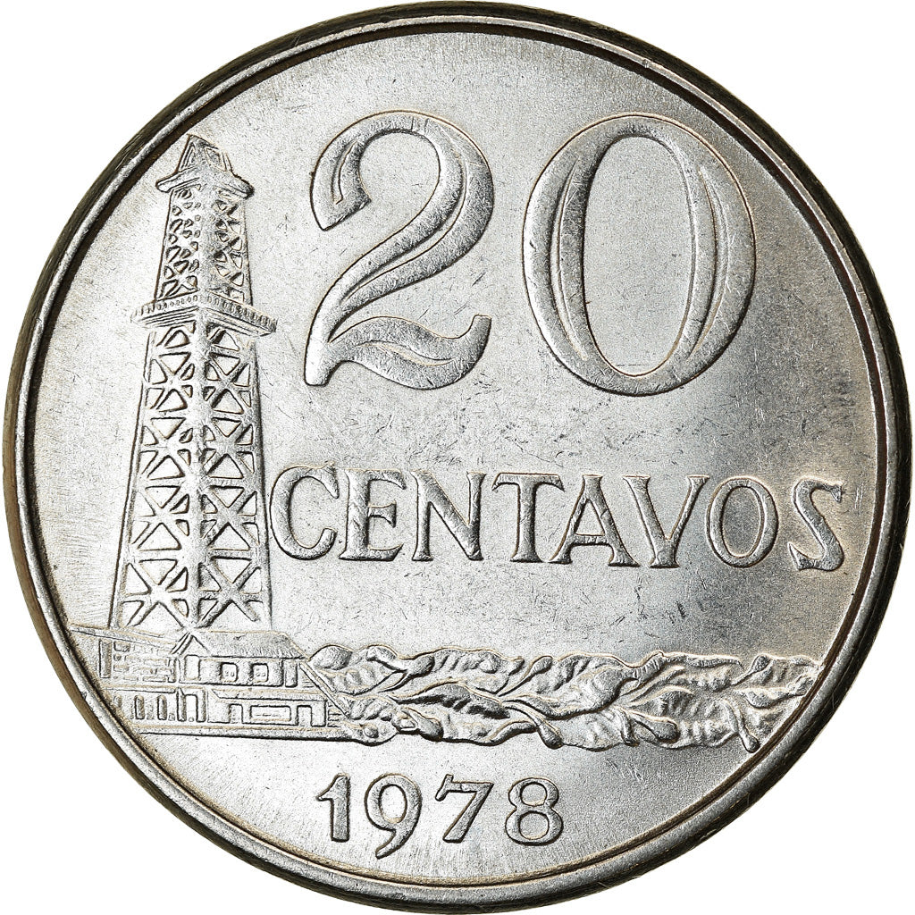 Münze, Brasilien, 20 Centavos, 1978, VZ, Stainless Steel, KM:579.1a