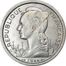 Coin, Réunion, 2 Francs, 1948, AU(55-58), Aluminum, KM:8