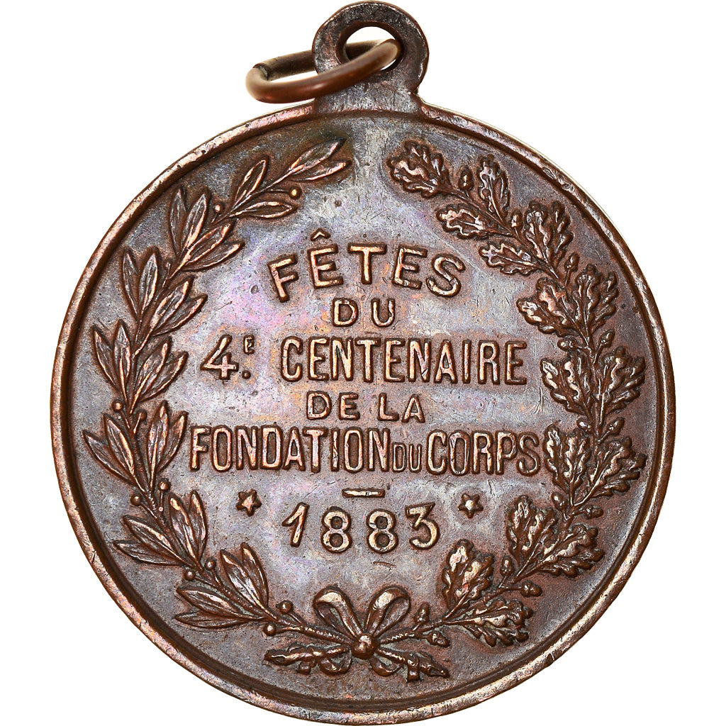 France, Médaille, Canonniers Sédentaires de Lille, 4ème Centenaire, 1883