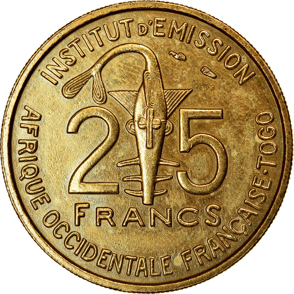 Moeda, África Ocidental Francesa, 25 Francs, 1957, AU(50-53), Alumínio-Bronze