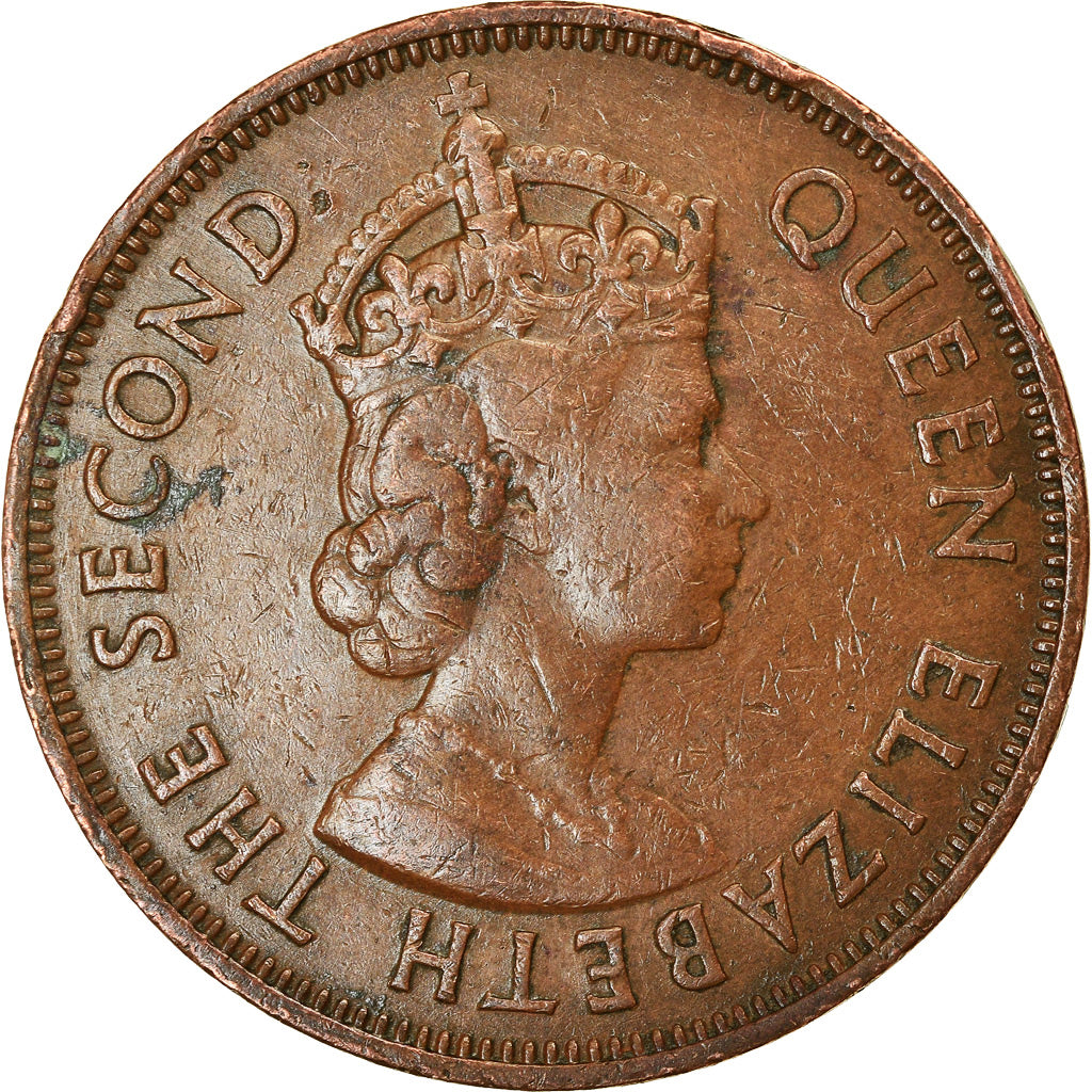 Coin, Mauritius, Elizabeth II, 5 Cents, 1964, EF(40-45), Bronze, KM:34