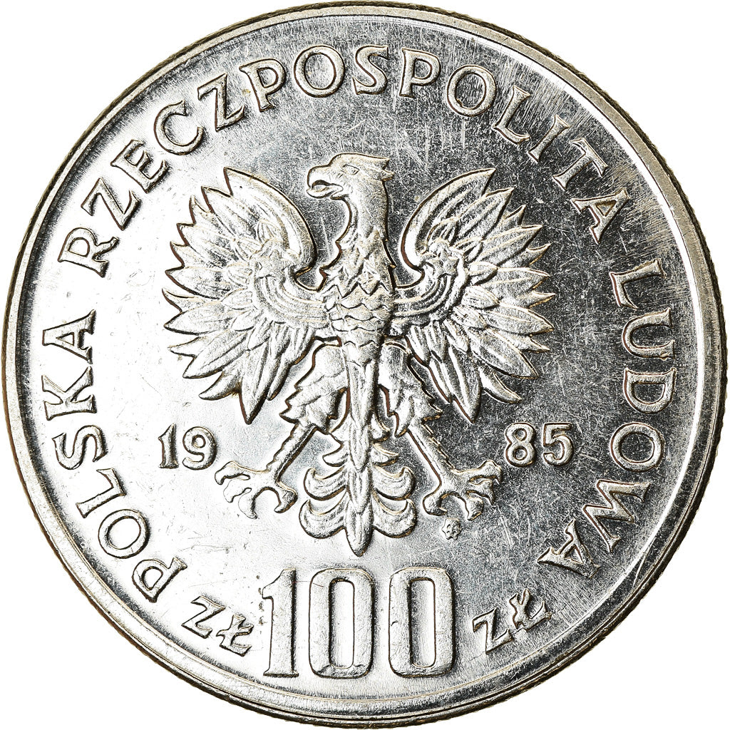 Coin, Poland, 100 Zlotych, 1985, Warsaw, AU(55-58), Nickel plated steel, KM:157