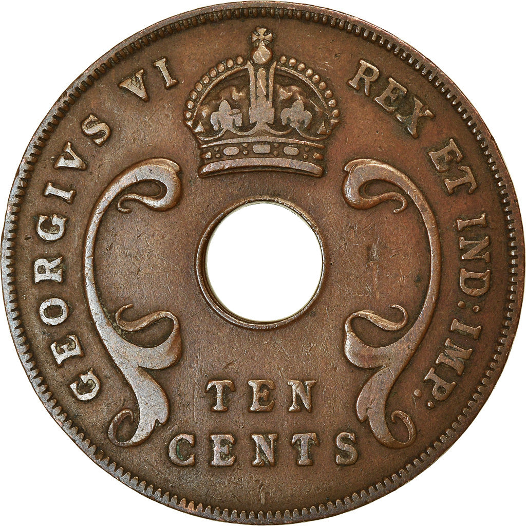 Moneta, AFRYKA WSCHODNIA, George VI, 10 Cents, 1941, EF(40-45), Bronze, KM:26.1
