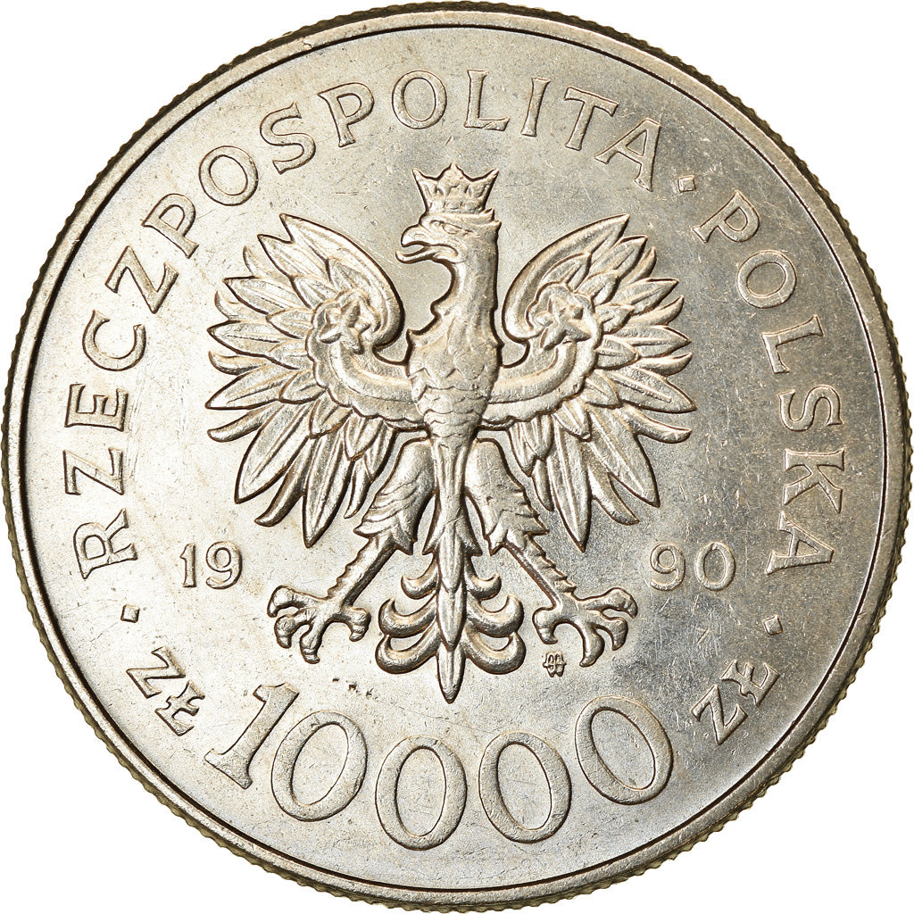 Monnaie, Pologne, 10000 Zlotych, 1990, Warsaw, SUP, Nickel plated steel, KM:217