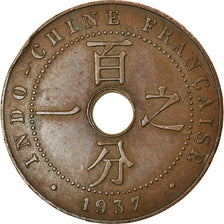 Coin, FRENCH INDO-CHINA, Cent, 1937, Paris, AU(50-53), Bronze, KM:12.1