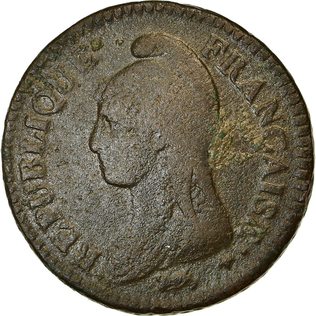 Coin, France, Dupré, Decime, AN 7, Paris, VF(30-35), Bronze, KM:644.1