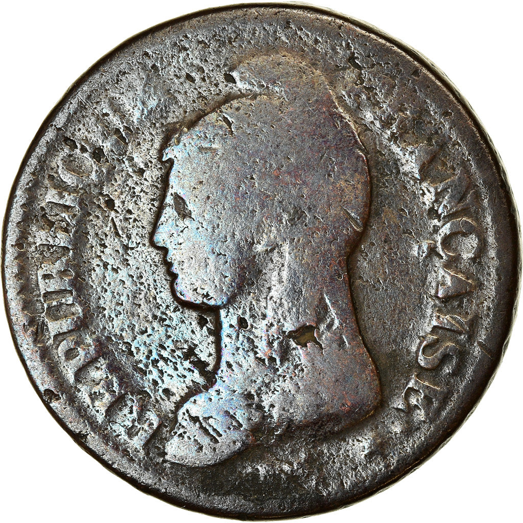 Coin, France, Dupré, Decime, AN 8, Strasbourg, VF(20-25), Bronze, KM:644.4