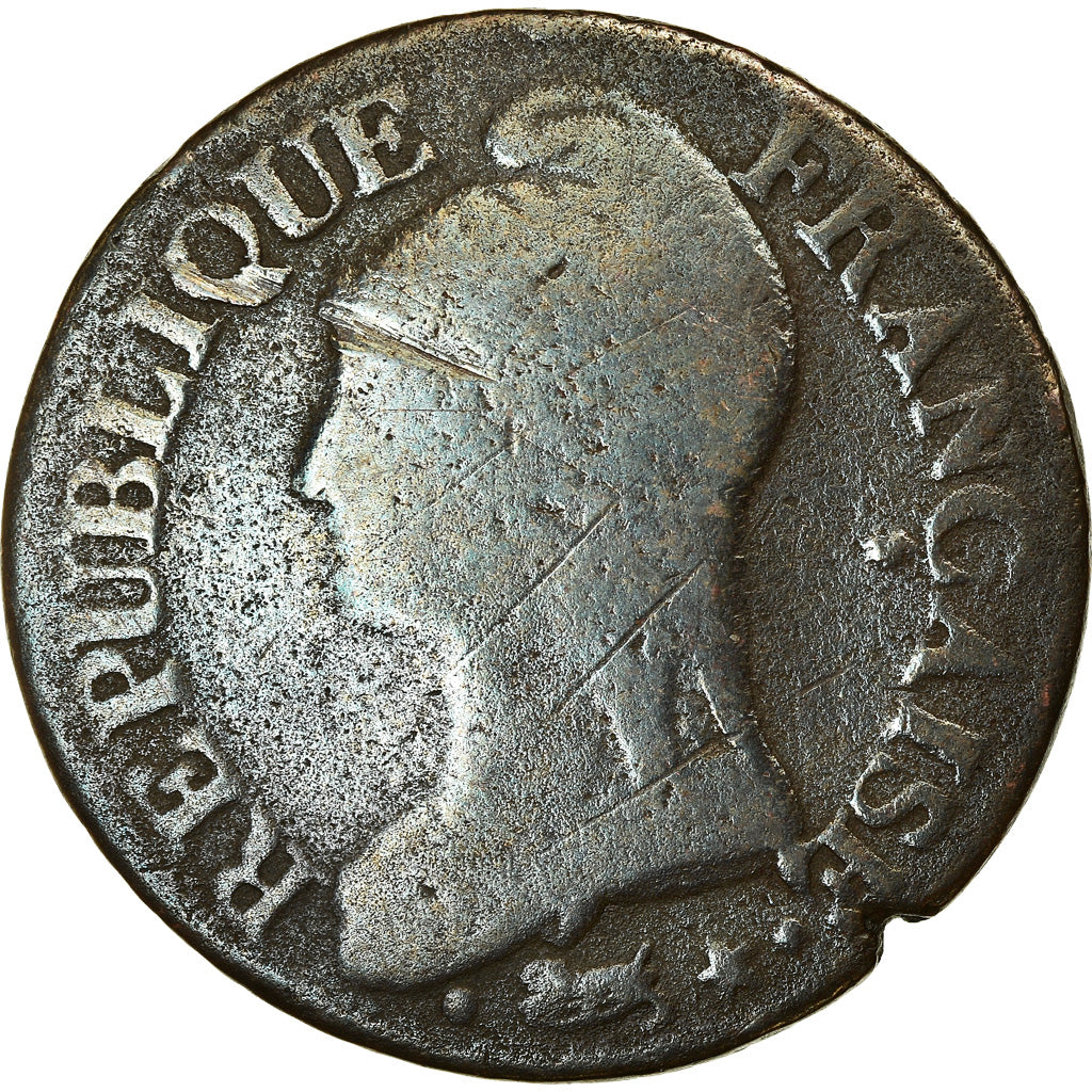 Moneta, Francja, Dupré, 5 Centimes, AN 8, Lille, F(12-15), Bronze, KM:640.11