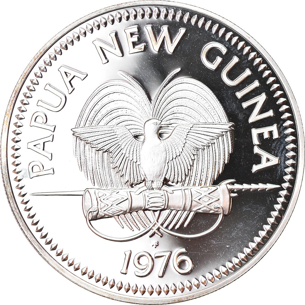 Coin, Papua New Guinea, 10 Kina, 1976, Franklin Mint, Proof, MS(65-70), Silver