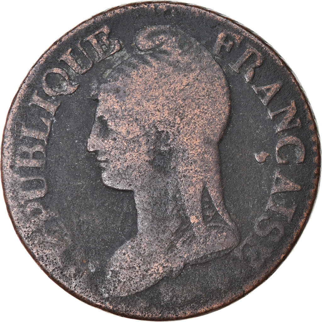 Moneta, Francia, Dupré, 5 Centimes, AN 5, Paris, B+, Bronzo, KM:640.1