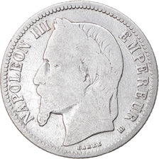 Monnaie, France, Napoleon III, Franc, 1867, Strasbourg, B+, Gad 463