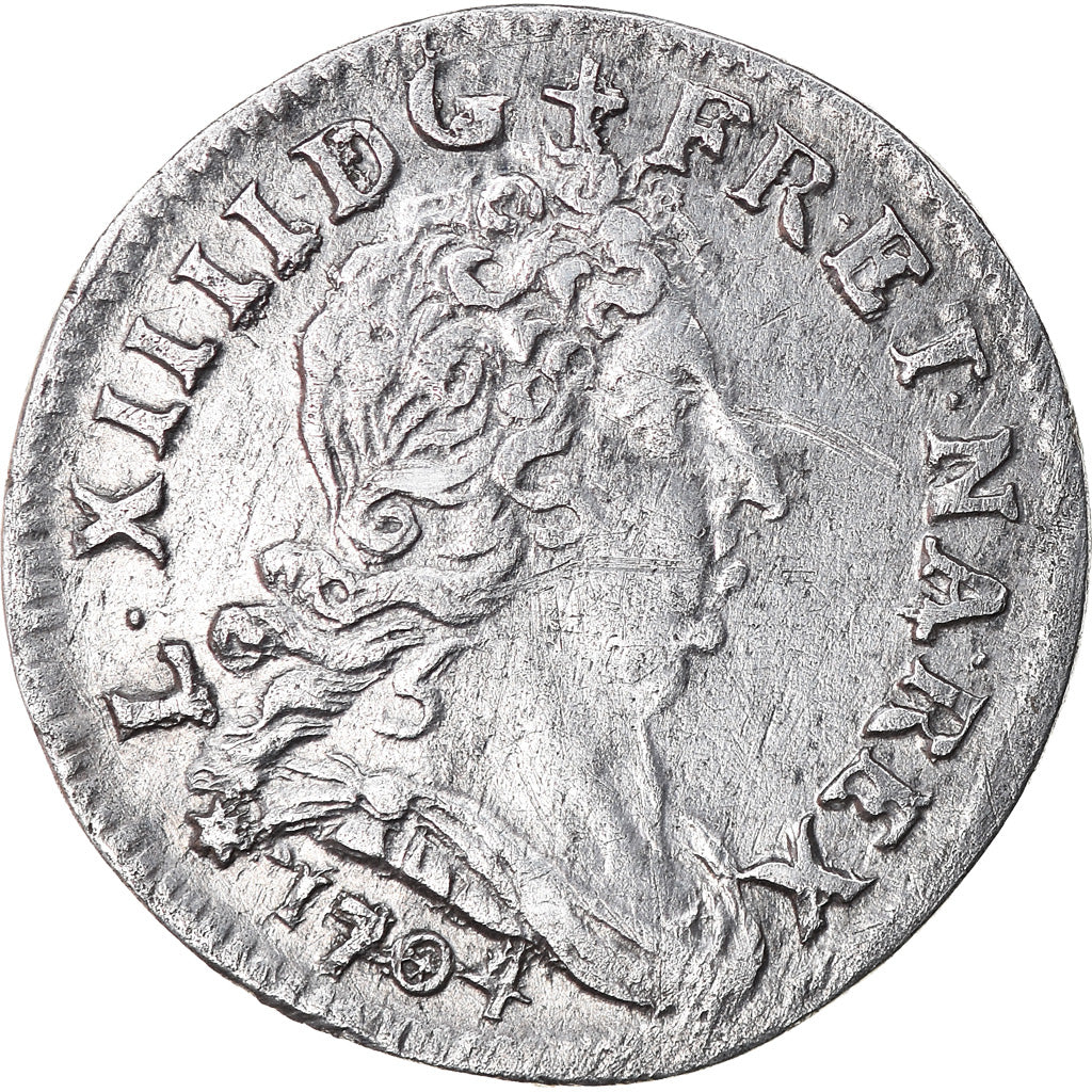 Münze, Frankreich, Louis XIV, 5 Sols aux insignes, 1704, Strasbourg, SS