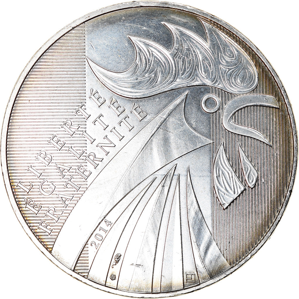 France, 10 Euro, 2014, Coq, AU(55-58), Silver, Gadoury:EU656