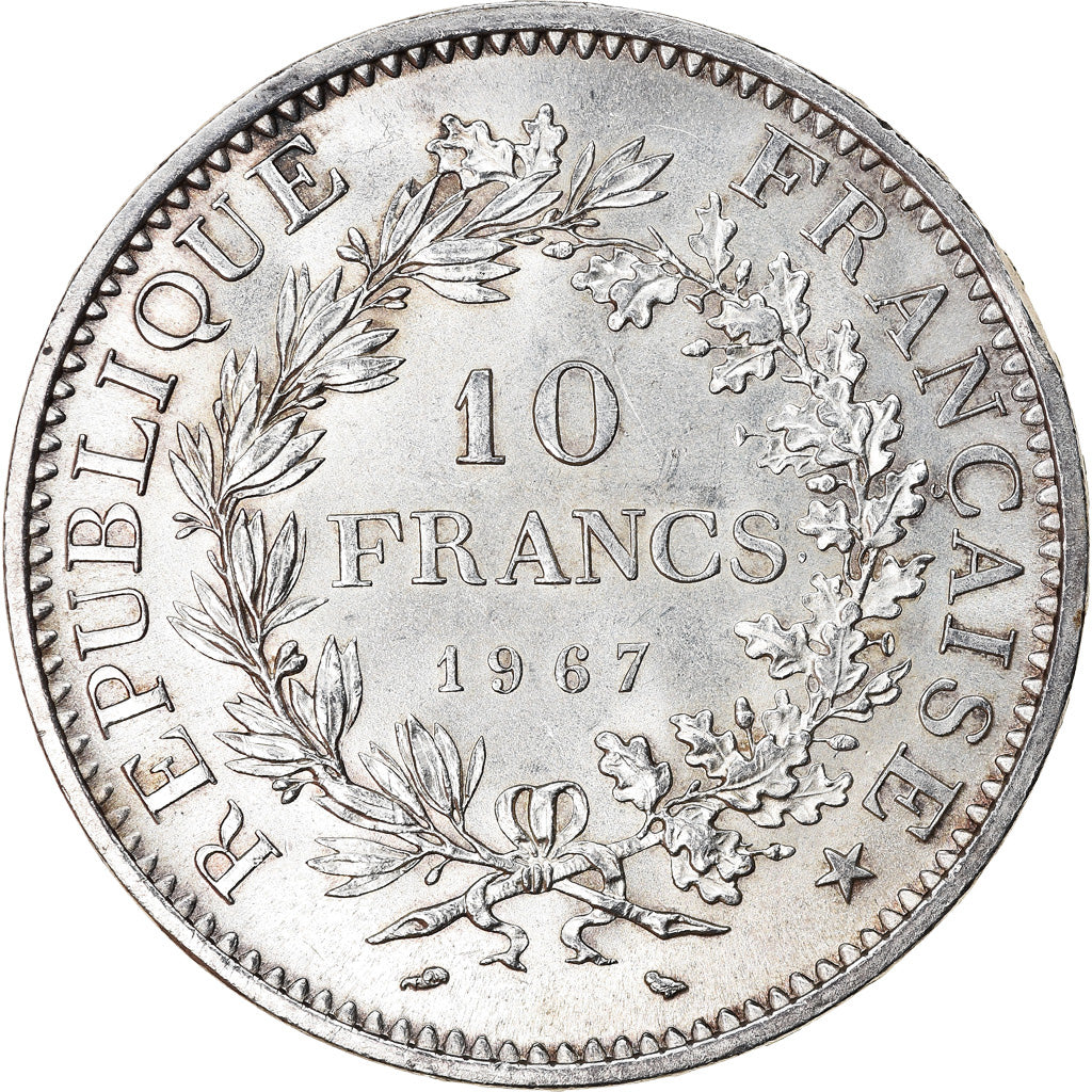 Coin, France, Hercule, 10 Francs, 1967, Paris, AU(55-58), Silver, KM:932