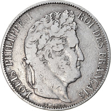 Coin, France, Louis-Philippe, 5 Francs, 1845, Strasbourg, VF(30-35), Silver