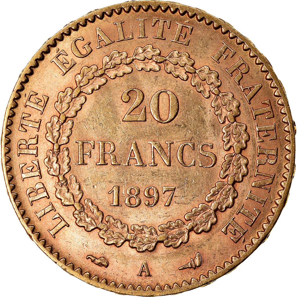 Coin, France, Génie, 20 Francs, 1897, Paris, AU(55-58), Gold, KM:825