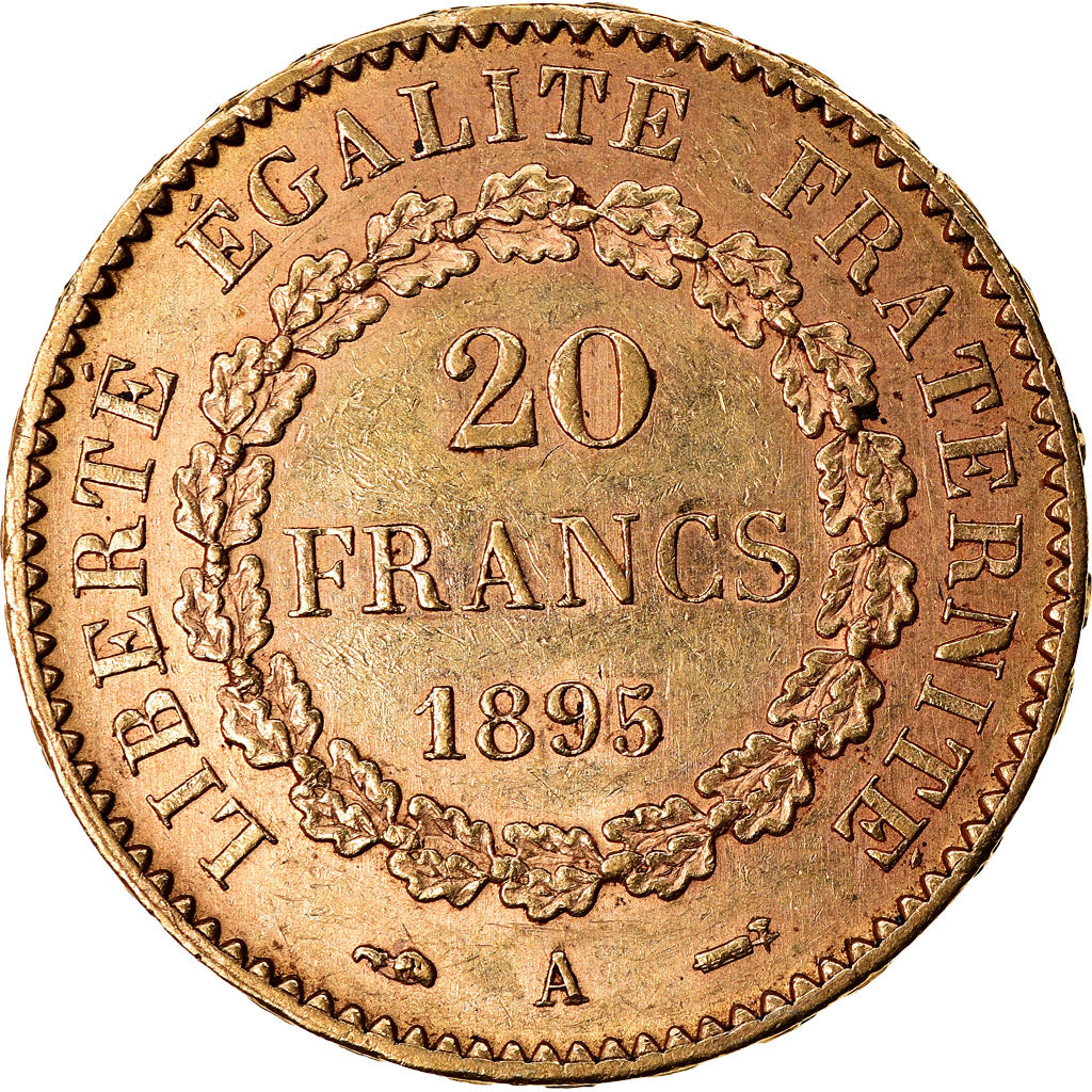 Munten, Frankrijk, Génie, 20 Francs, 1895, Paris, PR, Goud, KM:825