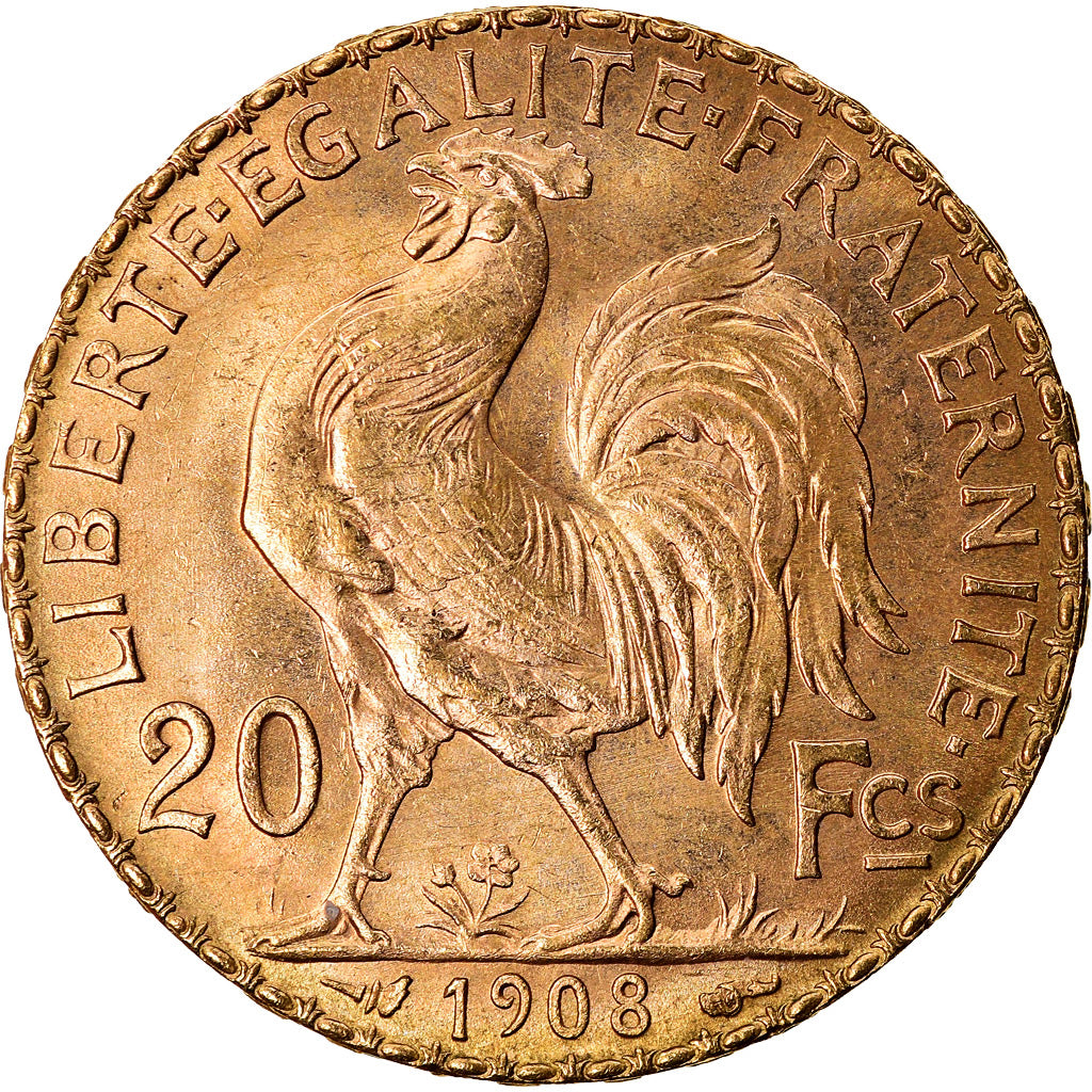 Coin, France, Marianne, 20 Francs, 1908, Paris, AU(55-58), Gold, KM:857