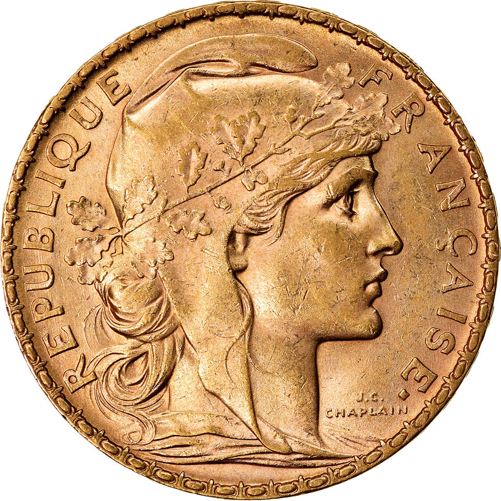 Moeda, França, Marianne, 20 Francs, 1903, Paris, AU(55-58), Dourado, KM:847