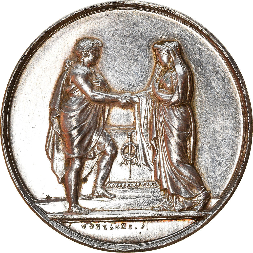 França, Medal, Noces, Mariage, Religion, Crenças e religiões, 1861, Montagny
