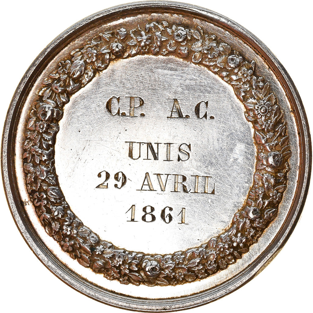 França, Medal, Noces, Mariage, Religion, Crenças e religiões, 1861, Montagny