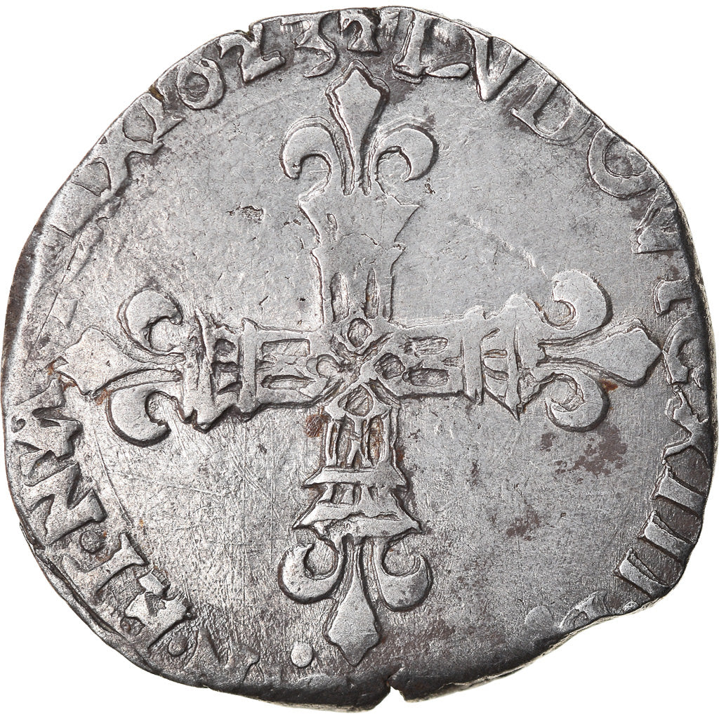 Monnaie, France, Louis XIII, 1/4 Écu à la croix, 1623, Nantes, TB+
