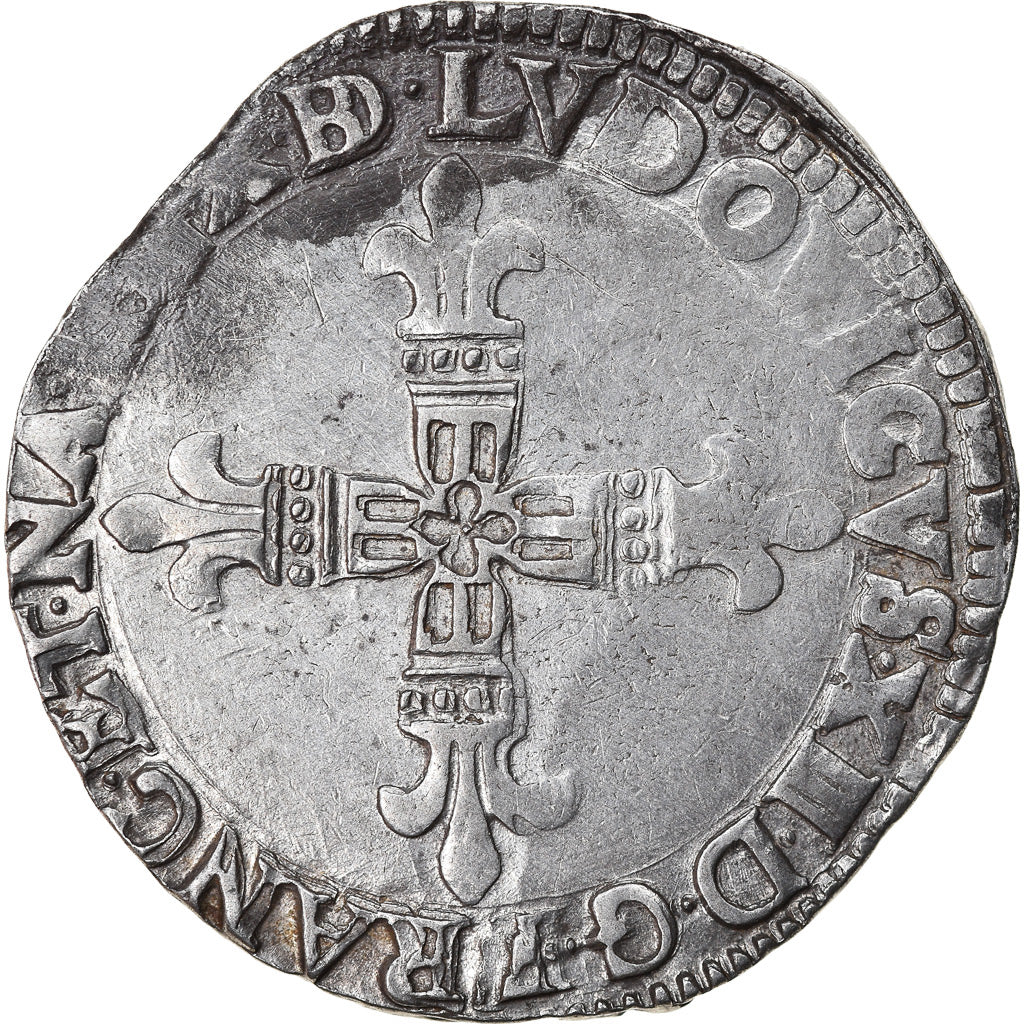 Moneta, Francja, Louis XIII, 1/4 Écu de Béarn, 1/4 Ecu, 1613, Pau, VF(30-35)