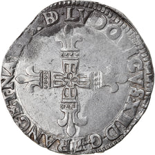 Moneta, Francja, Louis XIII, 1/4 Écu de Béarn, 1/4 Ecu, 1613, Pau, VF(30-35)