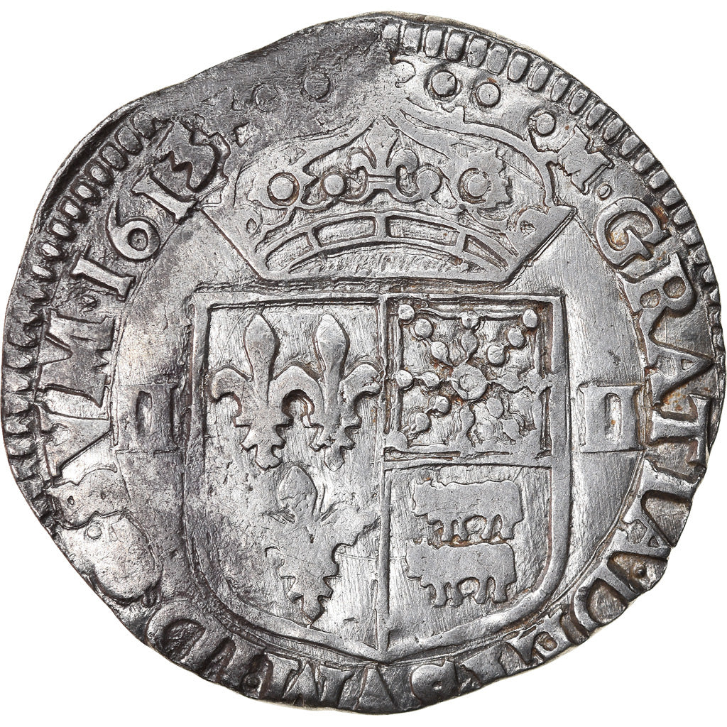 Moneta, Francja, Louis XIII, 1/4 Écu de Béarn, 1/4 Ecu, 1613, Pau, VF(30-35)