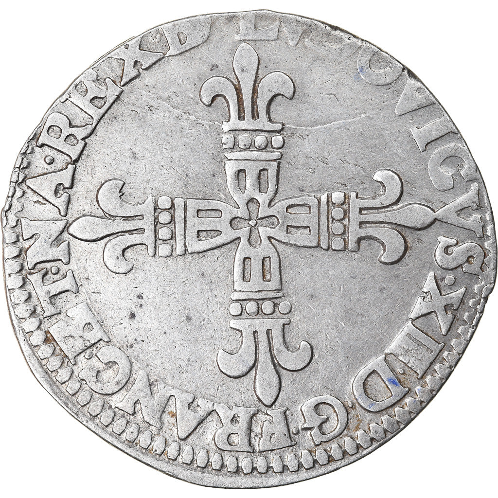 Monnaie, France, Louis XIII, 1/4 Écu de Béarn, 1613, Pau, TTB