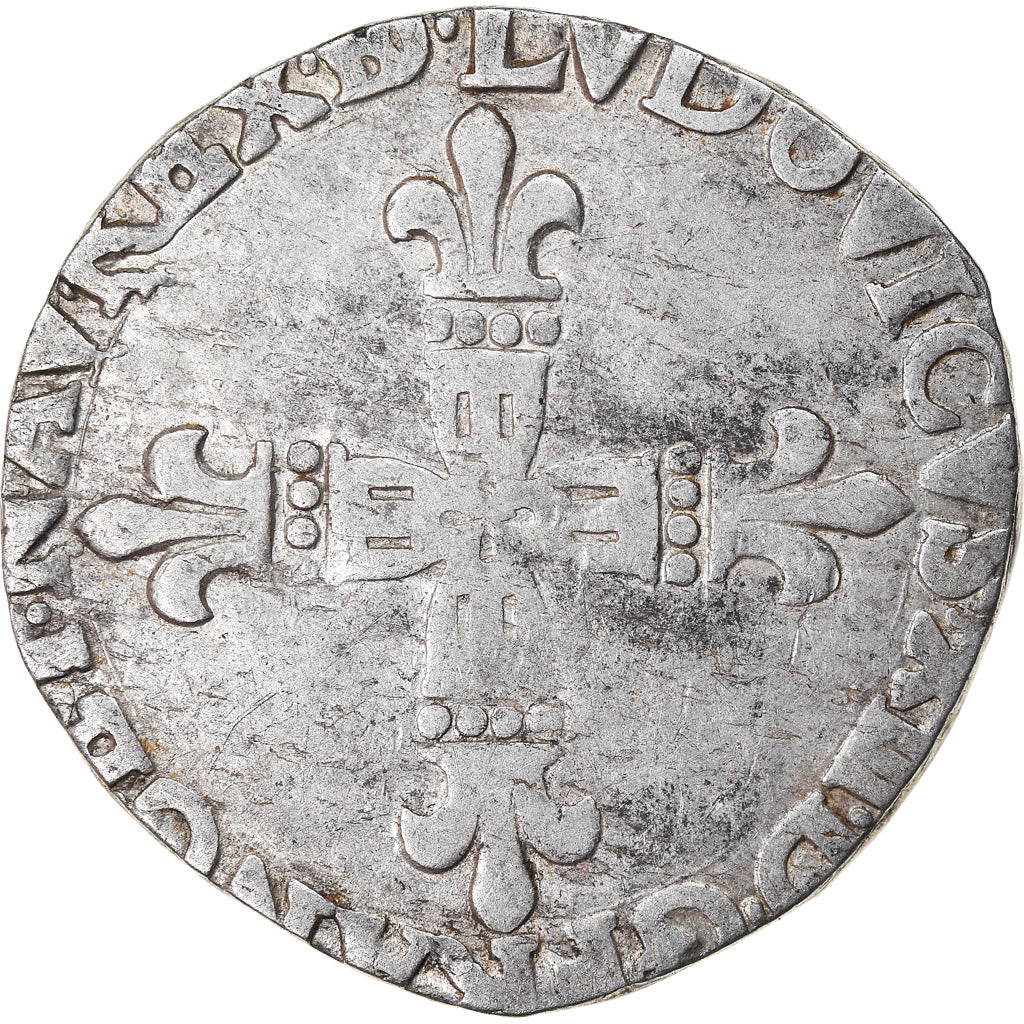Moneda, Francia, Louis XIII, 1/4 Écu de Béarn, 1611, Morlaas, BC+
