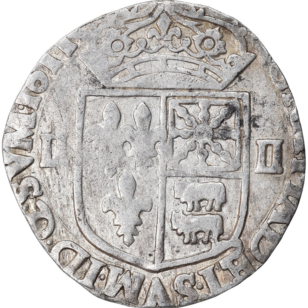 Moneda, Francia, Louis XIII, 1/4 Écu de Béarn, 1611, Morlaas, BC+