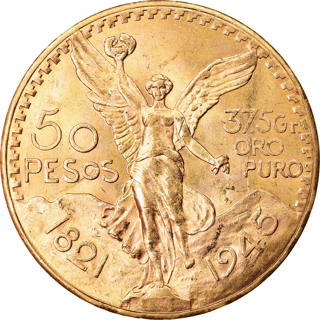 Coin, Mexico, 50 Pesos, 1945, Mexico City, AU(55-58), Gold, KM:481