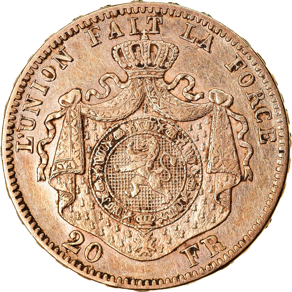 Münze, Belgien, Leopold II, 20 Francs, 20 Frank, 1874, SS, Gold, KM:37