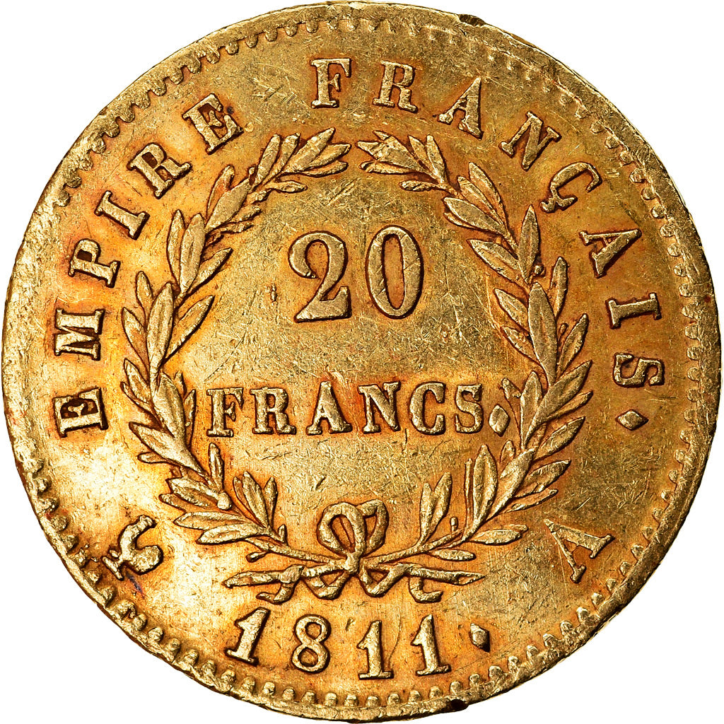 Moneta, Francja, Napoléon I, 20 Francs, 1811, Paris, EF(40-45), Złoto