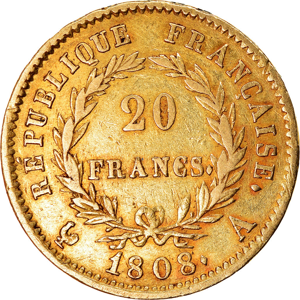 Monnaie, France, Napoléon I, 20 Francs, 1808, Paris, TTB, Or, Gadoury:1024