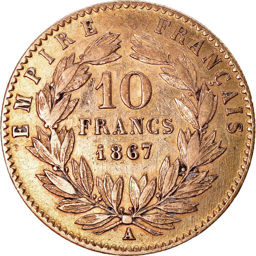 Monnaie, France, Napoleon III, 10 Francs, 1867, Paris, TTB, Or