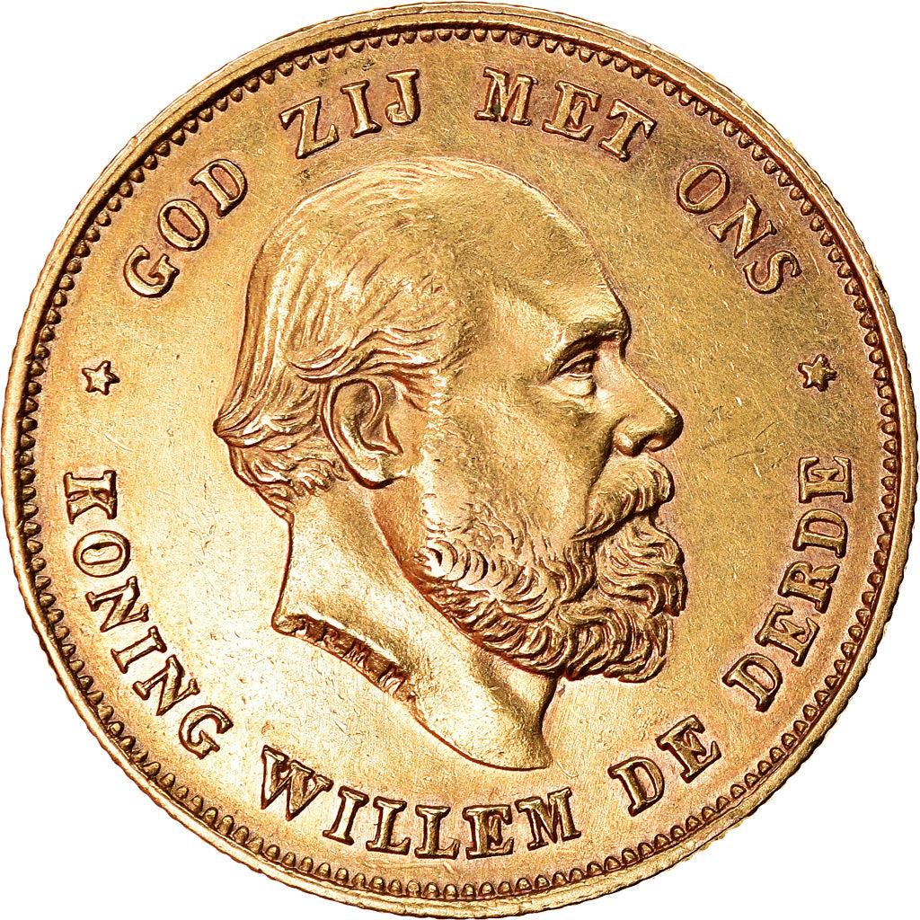 Monnaie, Pays-Bas, William III, 10 Gulden, 1875, TTB+, Or, KM:105