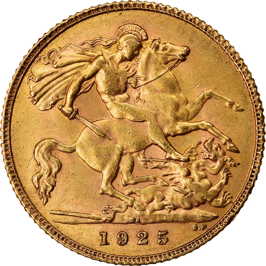 Moneta, Południowa Afryka, George V, 1/2 Sovereign, 1925, Pretoria, AU(50-53)